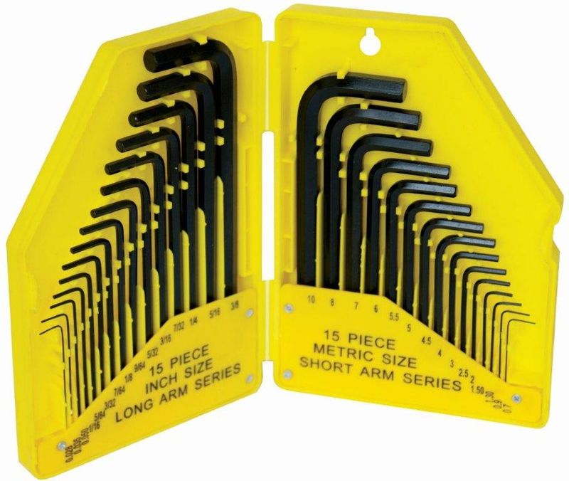 30PC ALLEN KEY SET 0.7-10 METRIC &amp; IMPERIAL SIZES IN PLASTIC CASE