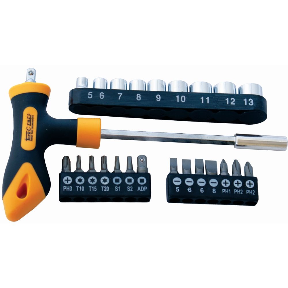 SCREWDRIVER BIT &amp; SOCKET SET 24 PC T BAR