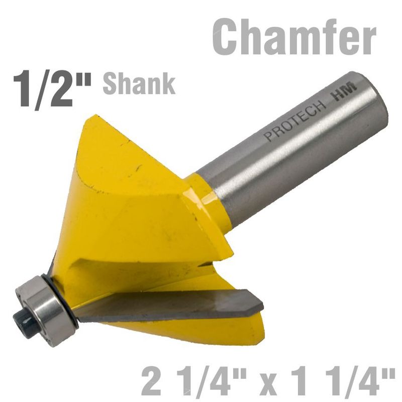 CHAMFER BIT 2 1/4&#39; X 1 1/4&#39; 1/2&#39; SHANK