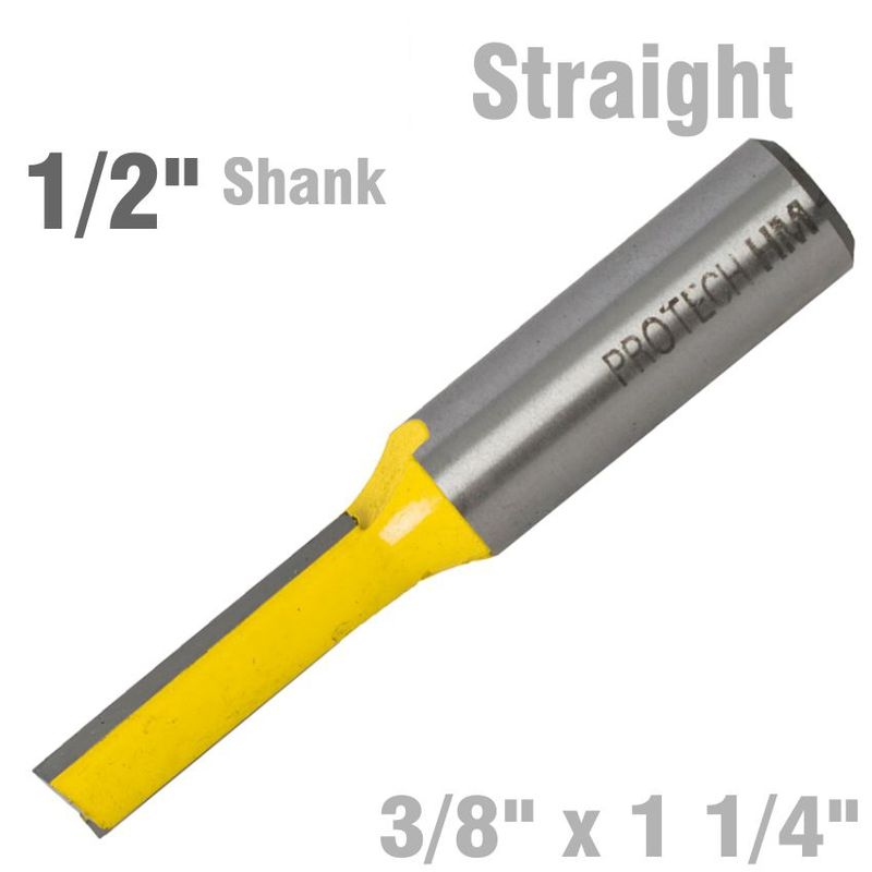 STRAIGHT BIT 3/8&#39;(9.5MM) X 1 1/4&#39;(31.8MM) CUT 2 FLUTE WITH BOTTOM CUT