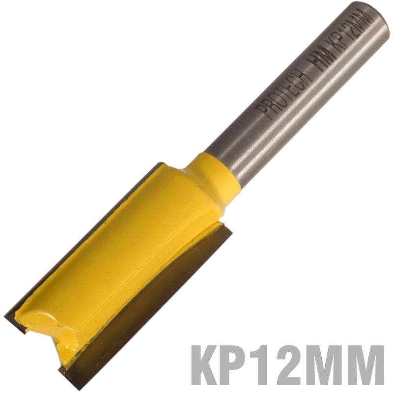 STRAIGHT BIT 12MM X 25MM CUT 2 FLUTE METRIC 1/4&#39; SHANK