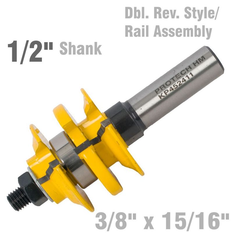 DOUBLE REVERSABLE STYLE &amp; RAIL ASEMBLY OGEE 3/8&#39; X 15/16&#39; 1/2&#39; SHANK