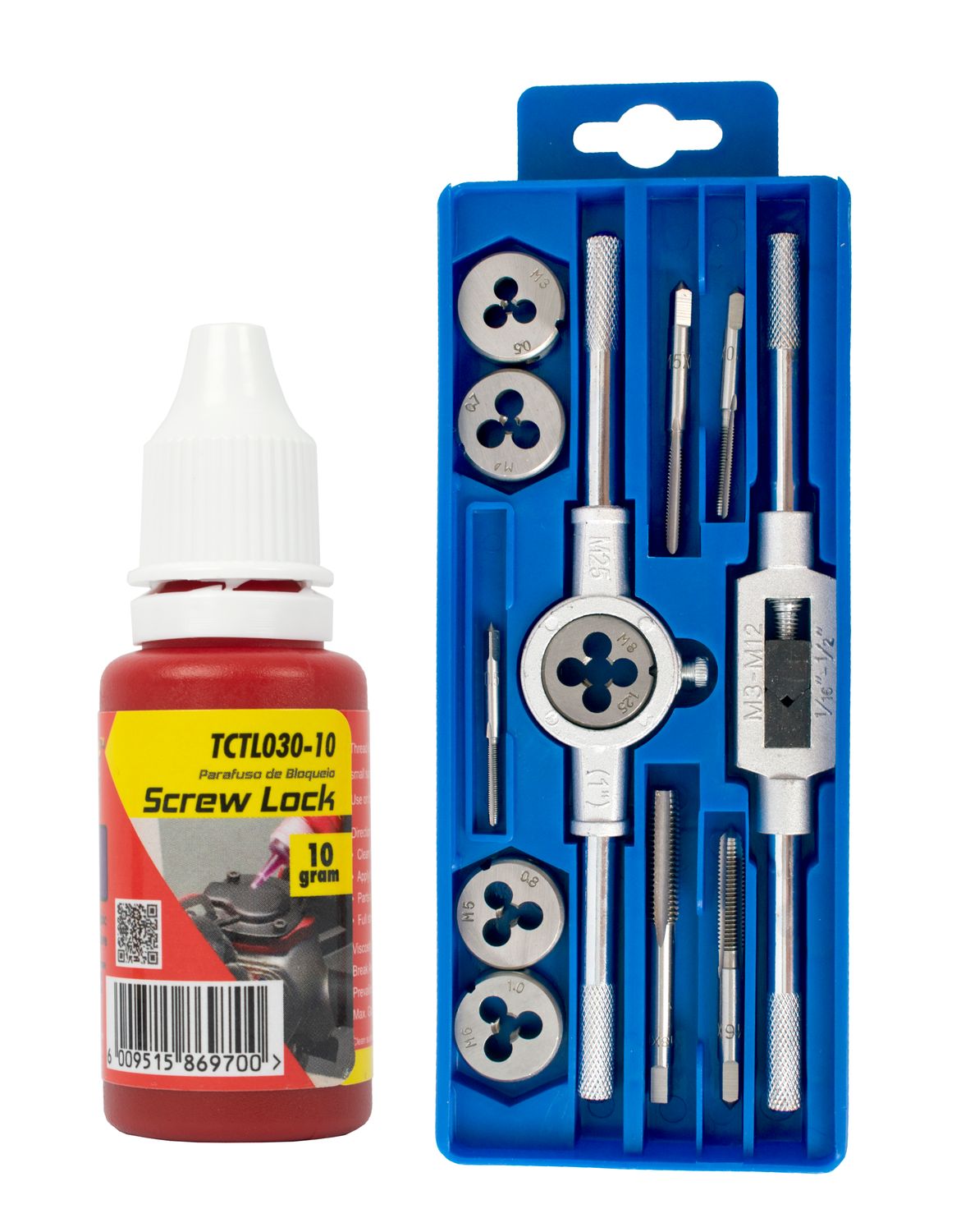 12PC TAP &amp; DIE SET NR SET 12 C/W SCREW LOCK LOW STRENGTH TCTL030-10