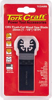 QUICK CHANGE FLUSH CUT WOOD SAW BLADE 28MM(1-1/8&#39;)18TPI CRV