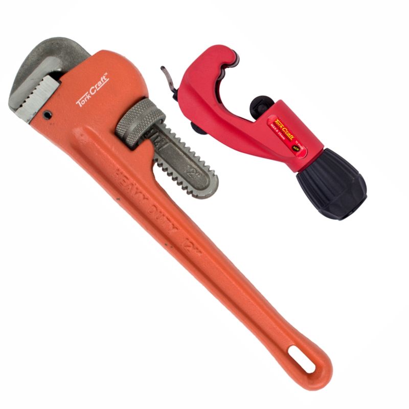 PIPE &amp; TUBE CUTTER 6-35MM TC PC635 C/W PIPE WRENCH 300MM TC602300