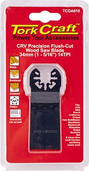 QUICK CHANGE FLUSH CUT WOOD SAW BLADE 34MM(1-5/16&#39;)14TPI CRV
