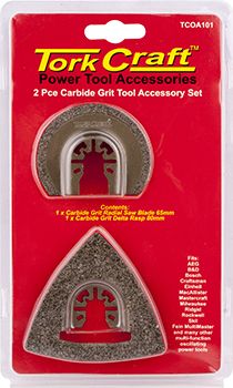 QUICK CHANGE OSCILLATING CARBIDE GRIT ACCESSORY KIT 2PC