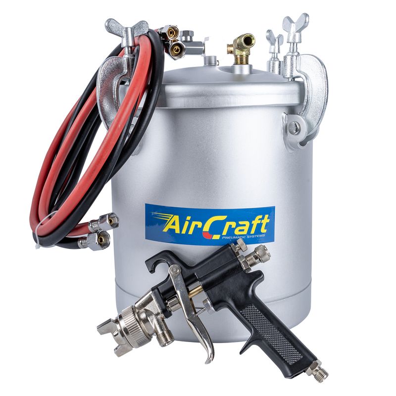 10L PAINT POT WITH 2M HOSE AND GUN 1.8MM NO CUP