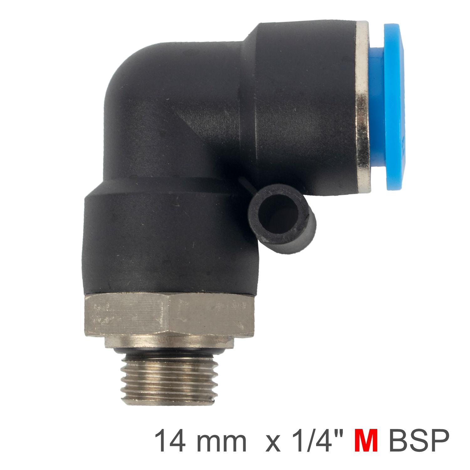 ELBOW W/O-RING 14MM-1/4&#39; M PU HOSE FITTING