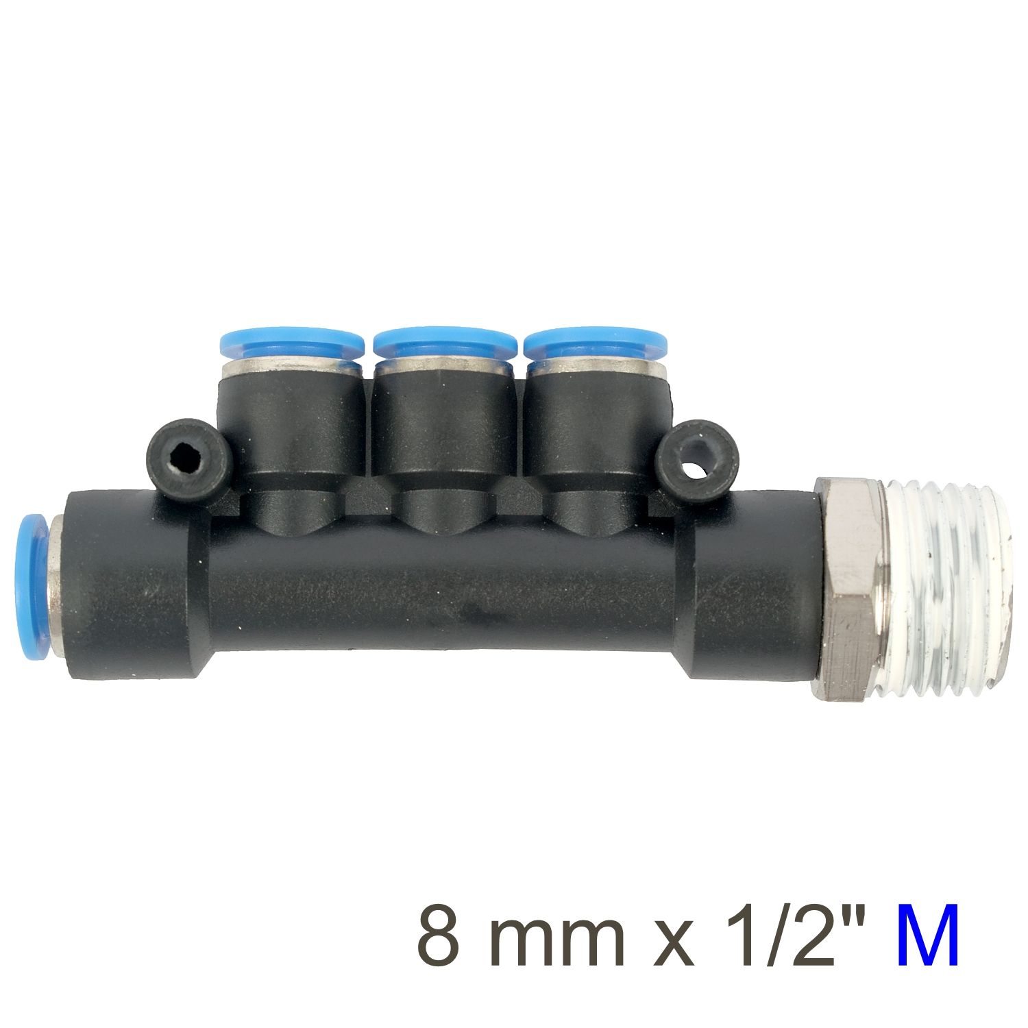 PU HOSE FITTING MANIFOLD 4 X 8MM PORT X 1/2&#39;M