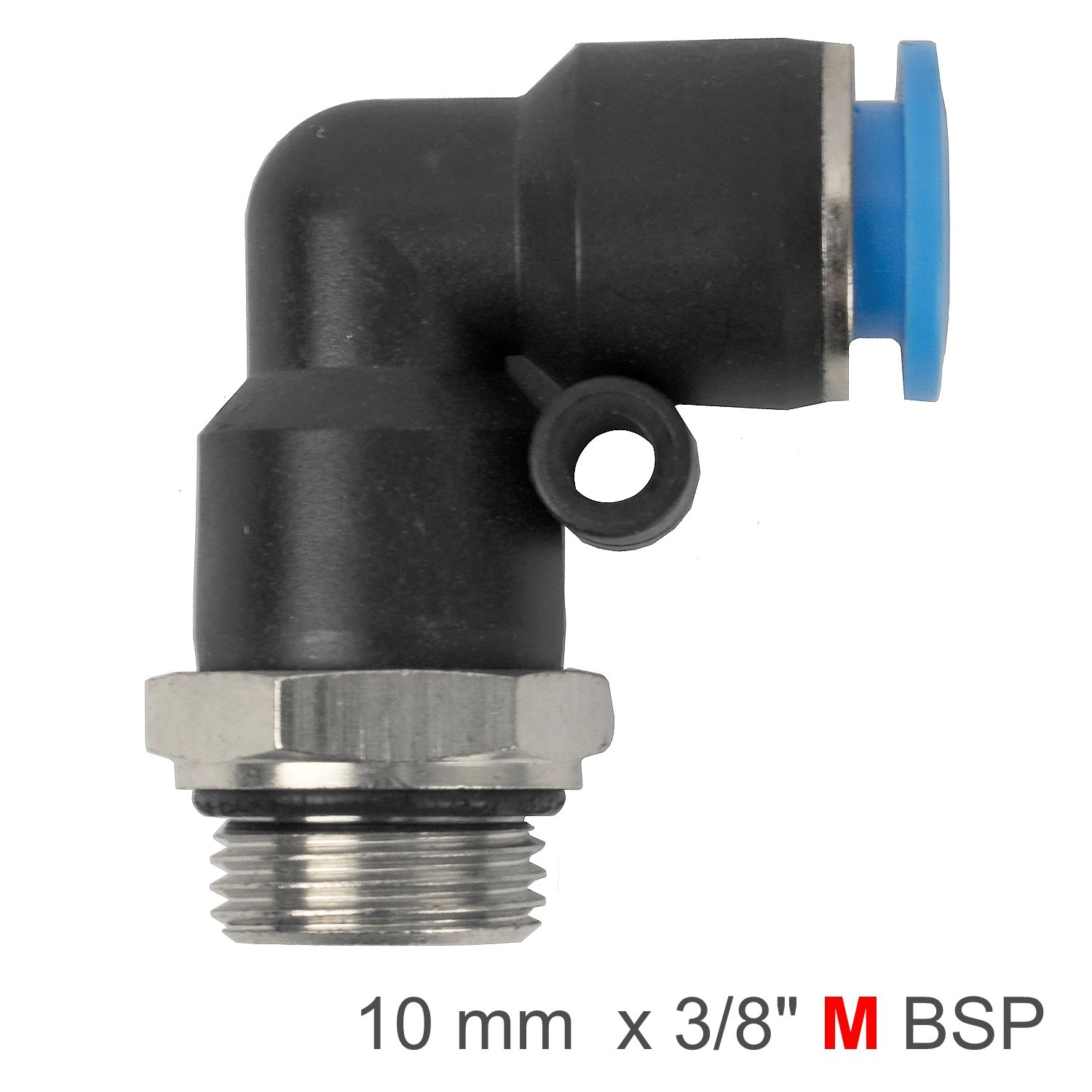 PU HOSE FITTING ELBOW W/O-RING 10MM-3/8 M