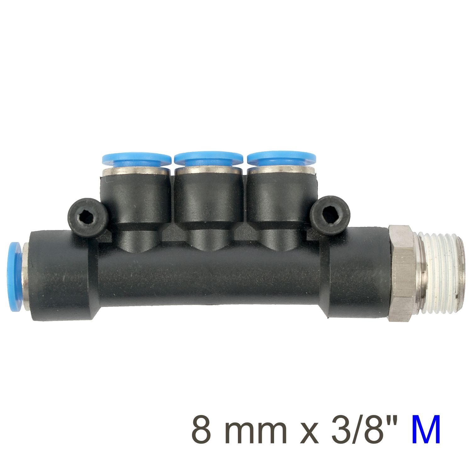 PU HOSE FITTING MANIFOLD 4 X 8MM PORT X 3/8&#39;M