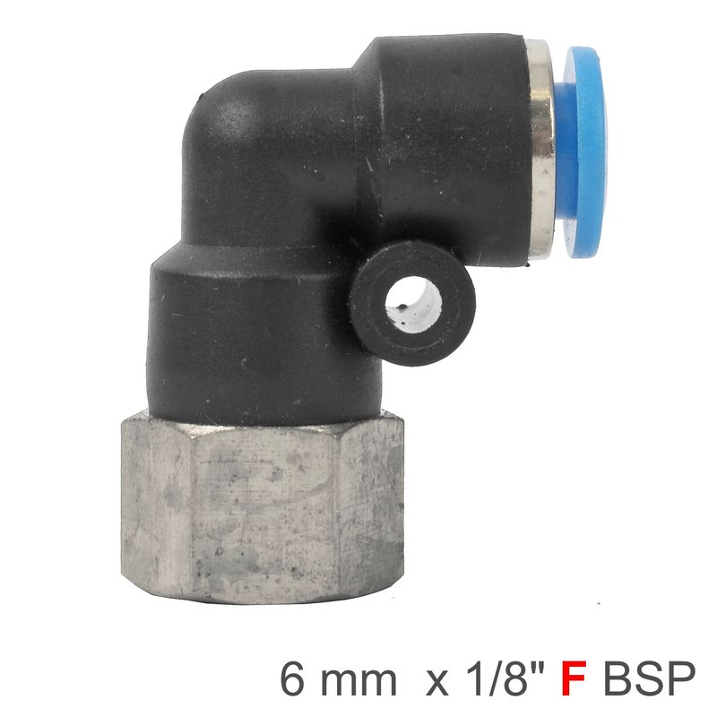 PU HOSE FITTING ELBOW 6MM-1/8 F