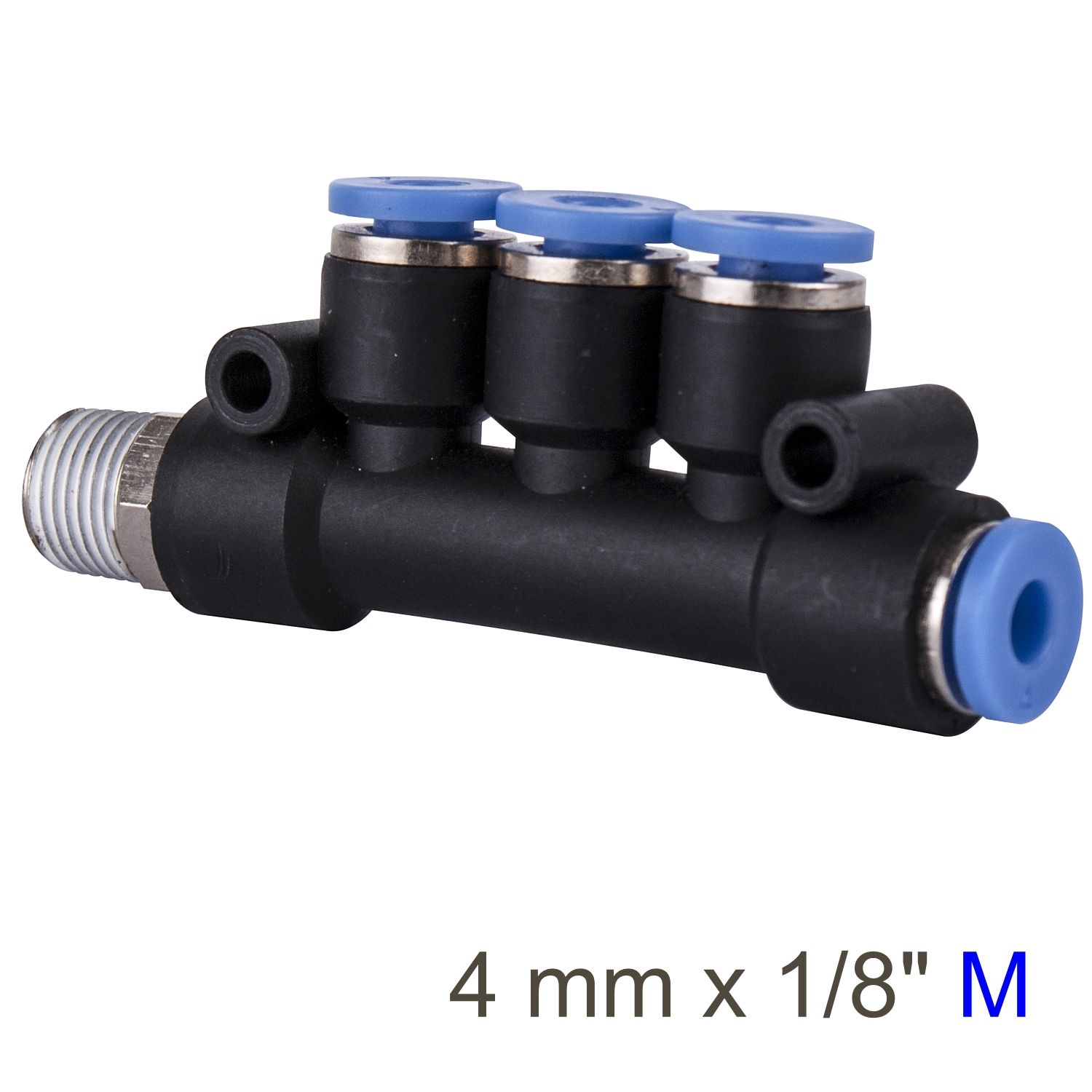 PU HOSE FITTING MANIFOLD 4 X 4MM PORT X 1/8&#39;M