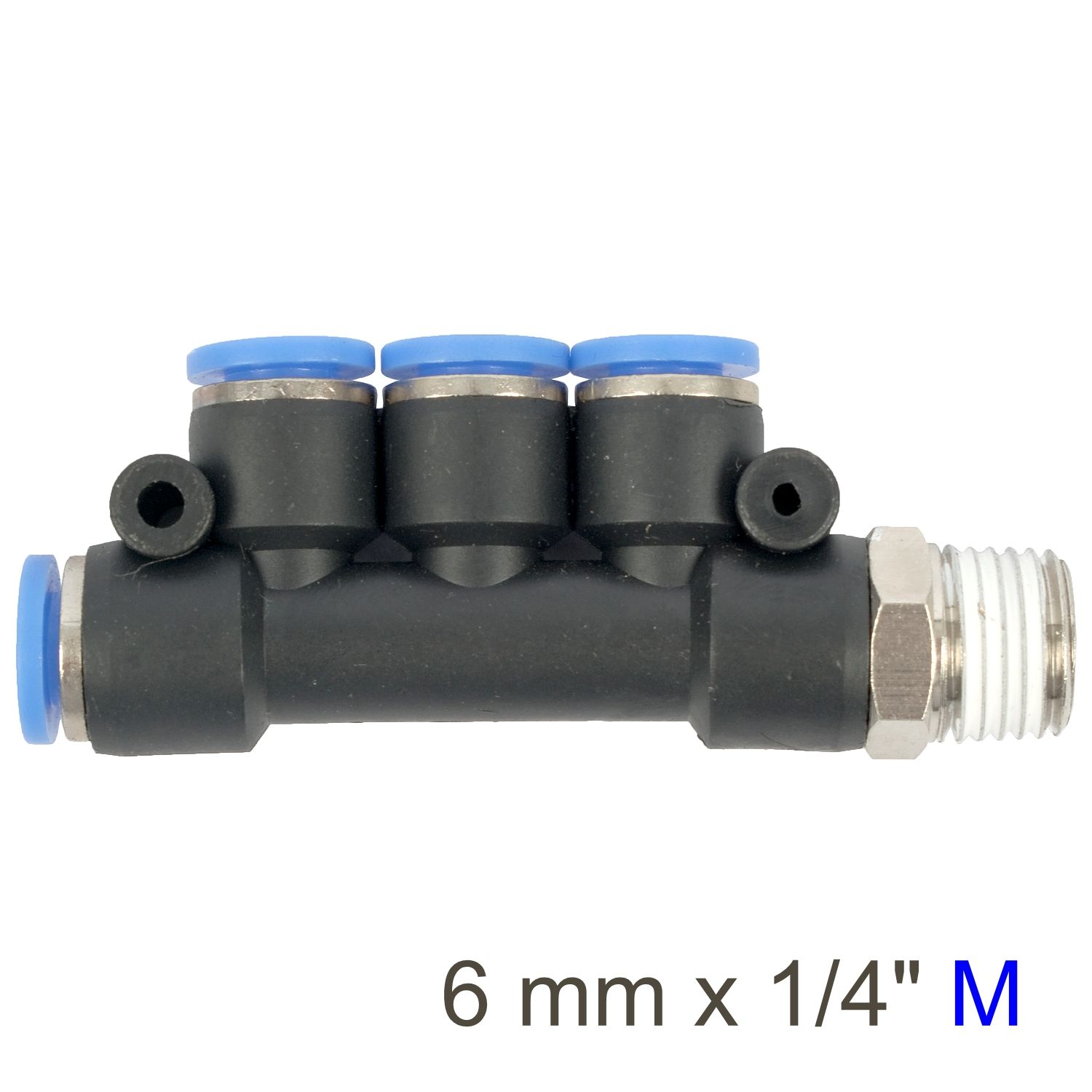 PU HOSE FITTING MANIFOLD 4 X 6MM PORT X 1/4&#39;M