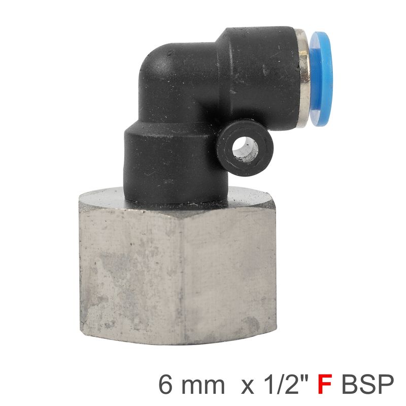 PU HOSE FITTING ELBOW 6MM-1/2 F