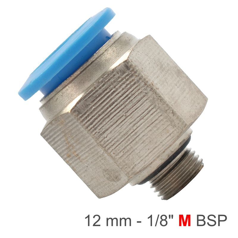 PU FITTING STR. STUD W/O-RING 12MM-1/8&#39; M