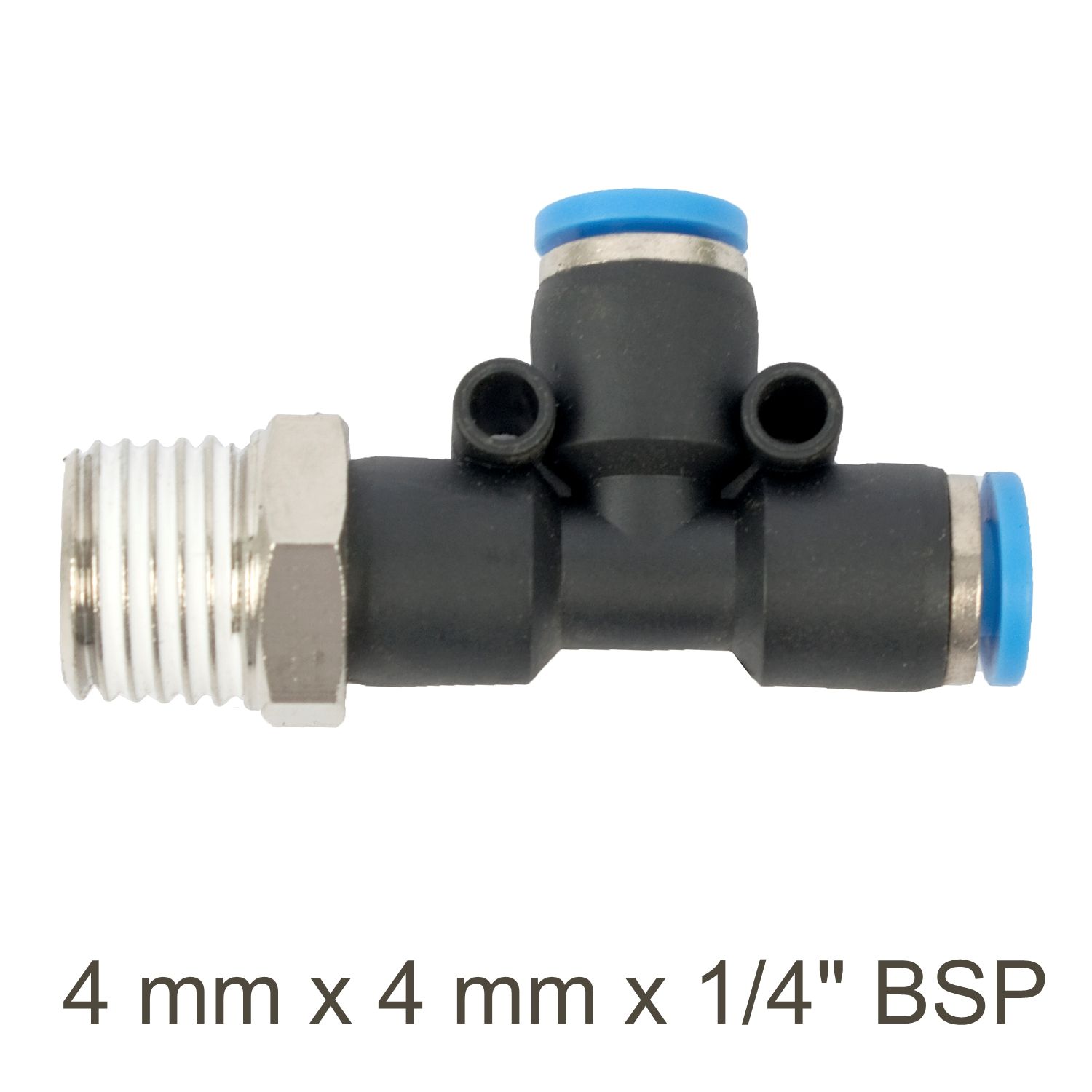 PU HOSE FITTING TEE 4MM X 4MM X 1/4&#39;M