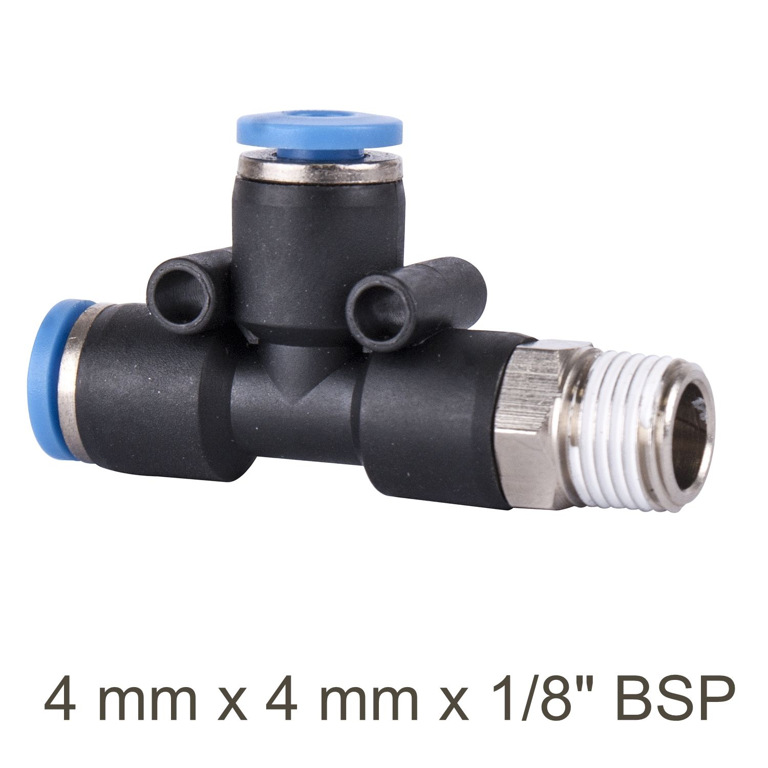 PU HOSE FITTING TEE 4MM X 4MM X 1/8&#39;M