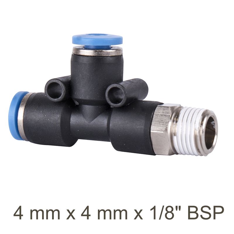 PU HOSE FITTING TEE 4MM X 4MM X 1/8&#39;M