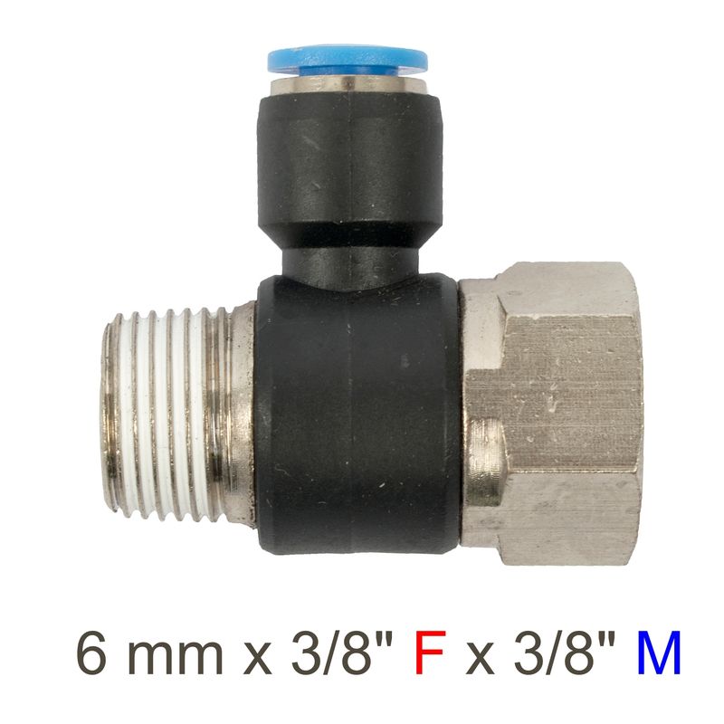 PU HOSE FITTING TEE 6MM X 3/8&#39;F X 3/8&#39;M