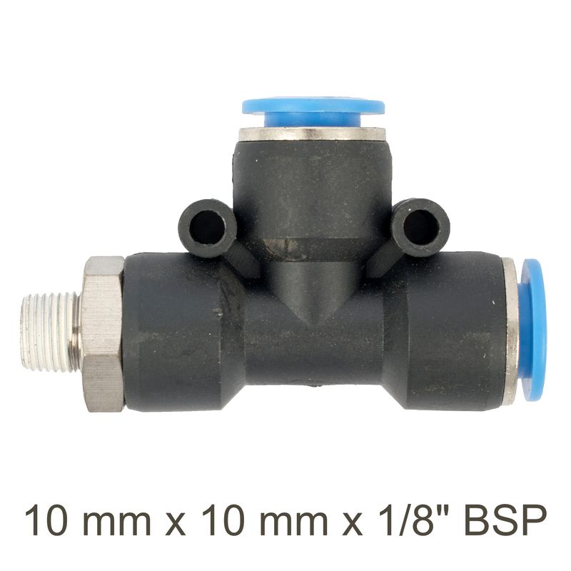 PU HOSE FITTING TEE 10MM X 10MM X 1/8&#39;M