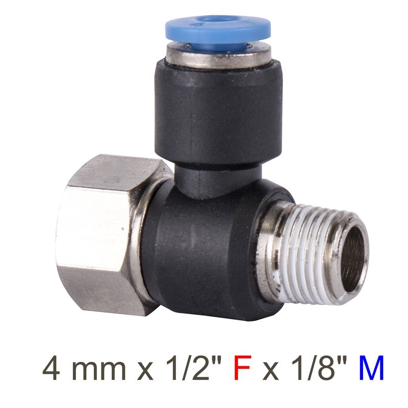 PU HOSE FITTING TEE 4MM X 1/8&#39;F X 1/8&#39;M