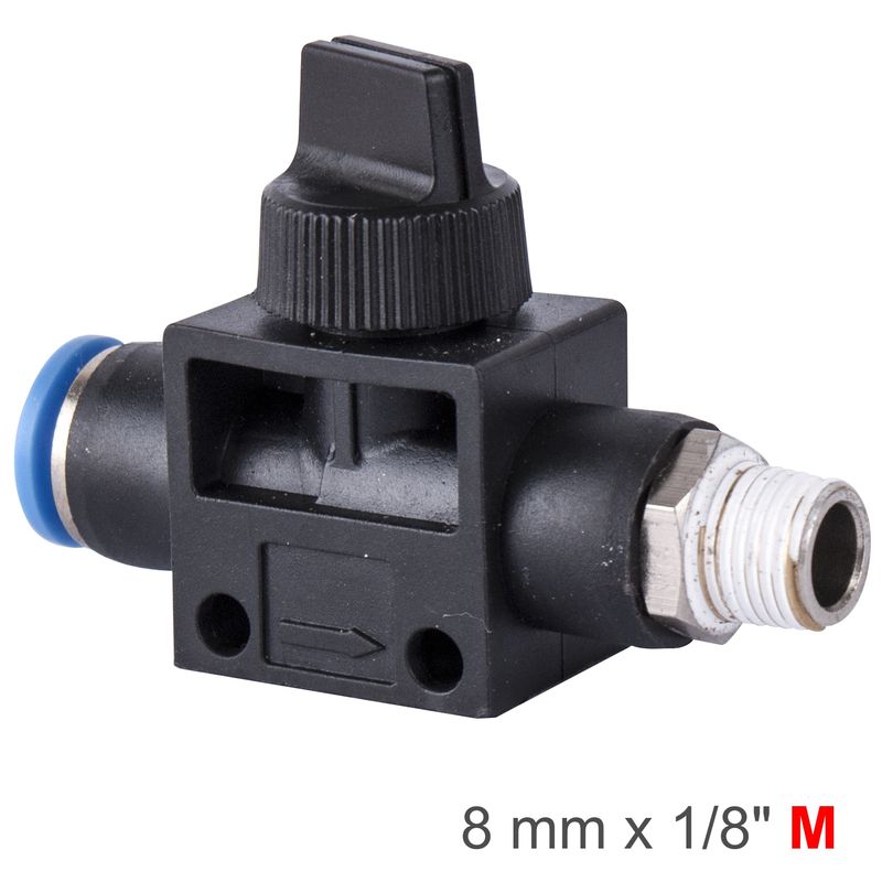 PU HOSE FITTING VALVE 8MM X 1/8&#39;M