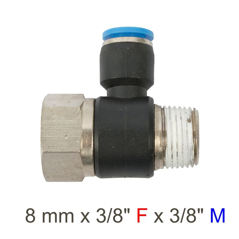 PU HOSE FITTING TEE 8MM X 3/8&#39;F X 3/8&#39;M