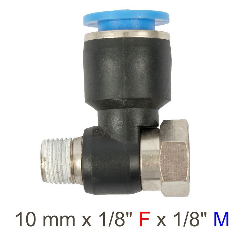 PU HOSE FITTING TEE 10MM X 1/8&#39;F X 1/8&#39;M