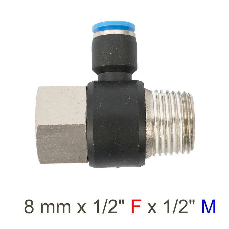 PU HOSE FITTING TEE 8MM X 1/2&#39;F X 1/2&#39;M