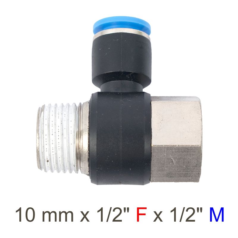 PU HOSE FITTING TEE 10MM X 1/2&#39;F X 1/2&#39;M