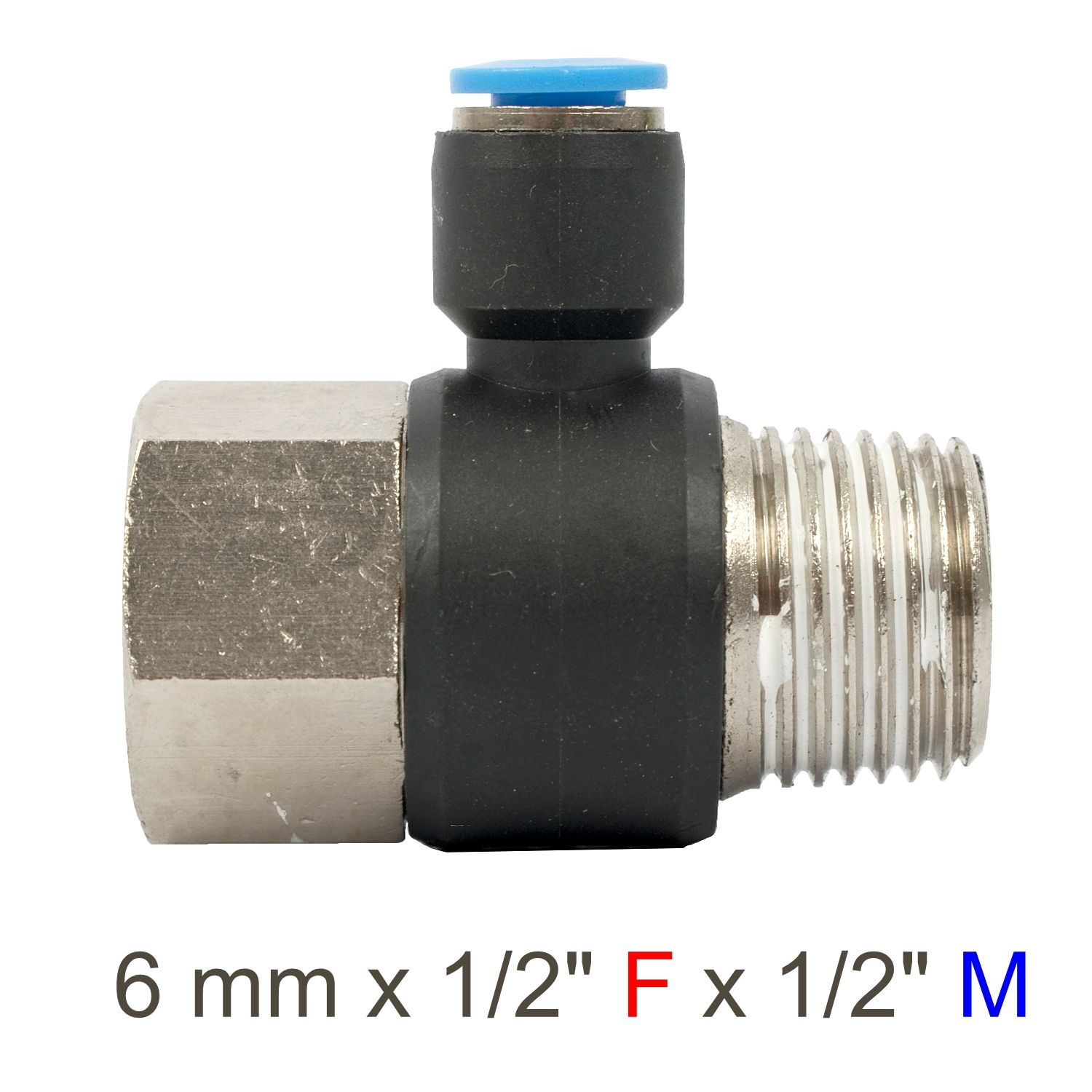 PU HOSE FITTING TEE 6MM X 1/2&#39;F X 1/2&#39;M