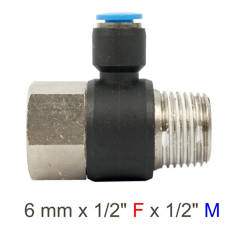 PU HOSE FITTING TEE 6MM X 1/2&#39;F X 1/2&#39;M