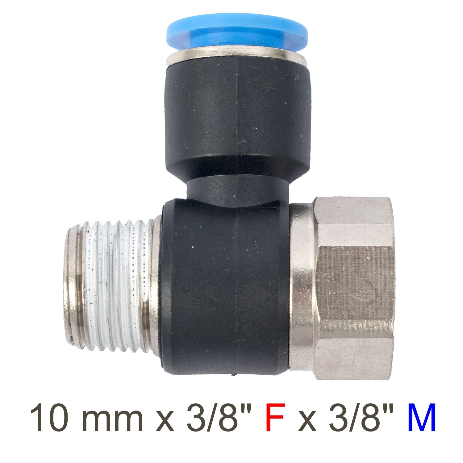 PU HOSE FITTING TEE 10MM X 3/8&#39;F X 3/8&#39;M