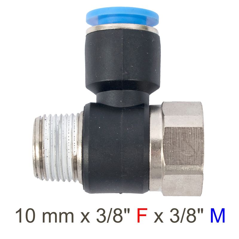 PU HOSE FITTING TEE 10MM X 3/8&#39;F X 3/8&#39;M