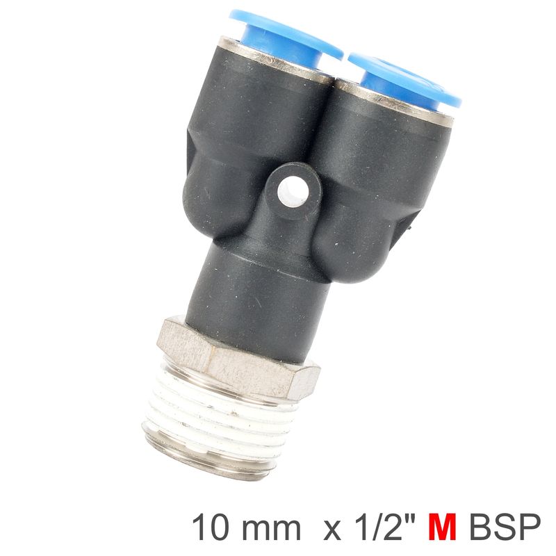 PU HOSE FITTING Y JOINT 10MM-1/2 M