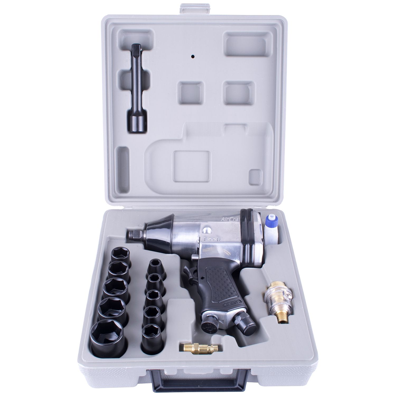 AIR IMPACT WRENCH 1/2&#39; 17 PIECE KIT SINGLE HAMMER