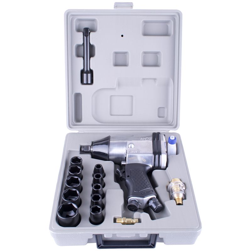 AIR IMPACT WRENCH 1/2&#39; 17 PIECE KIT SINGLE HAMMER