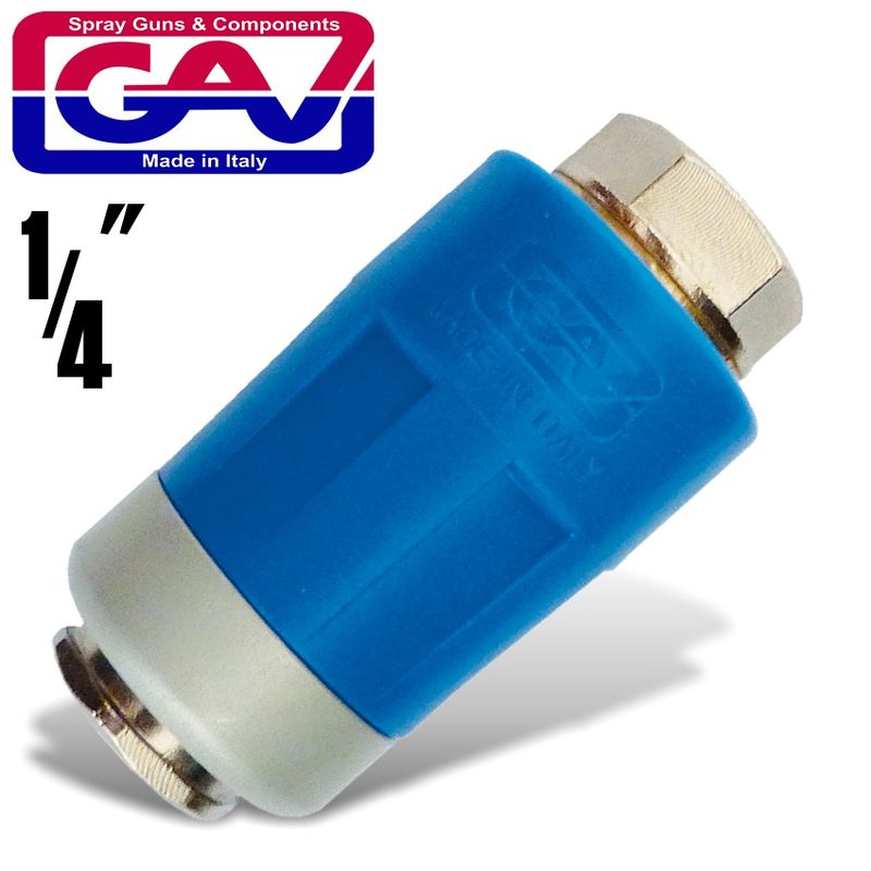 SAFETY QUICK COUPLER 1/4&#39;F PACKAGED TWO STAGE RELEASE AIRBLOCK