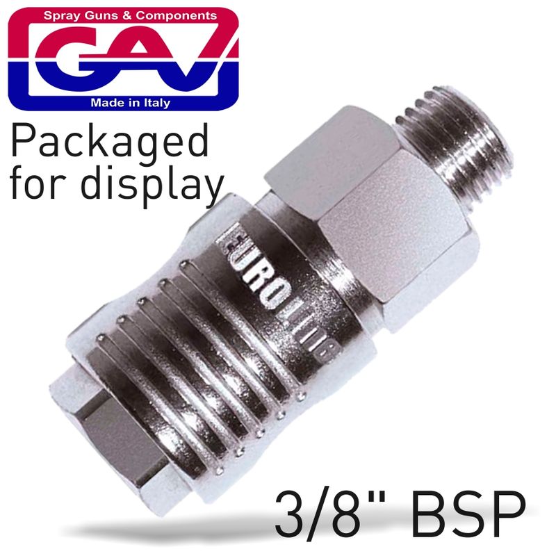 QUICK COUPLER 3/8&#39;M PACKAGED EUROLINE