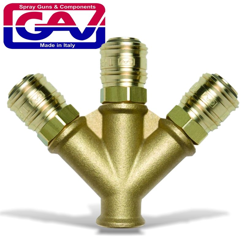 BRASS QUICK COUPLER THREE WAY3-8F GERMAN