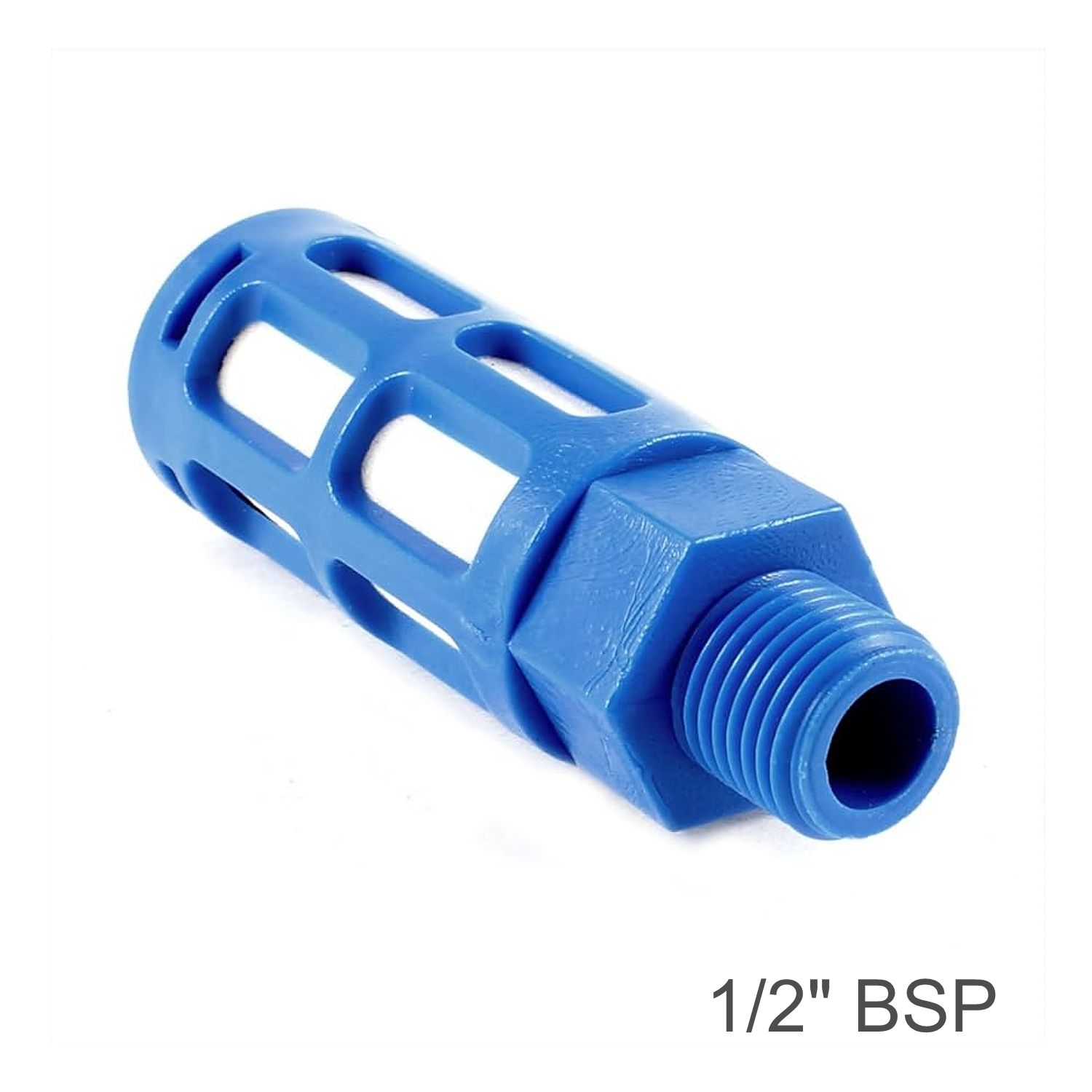 PLASTIC BREATHER SILENCER 1/2&#39; M BLUE