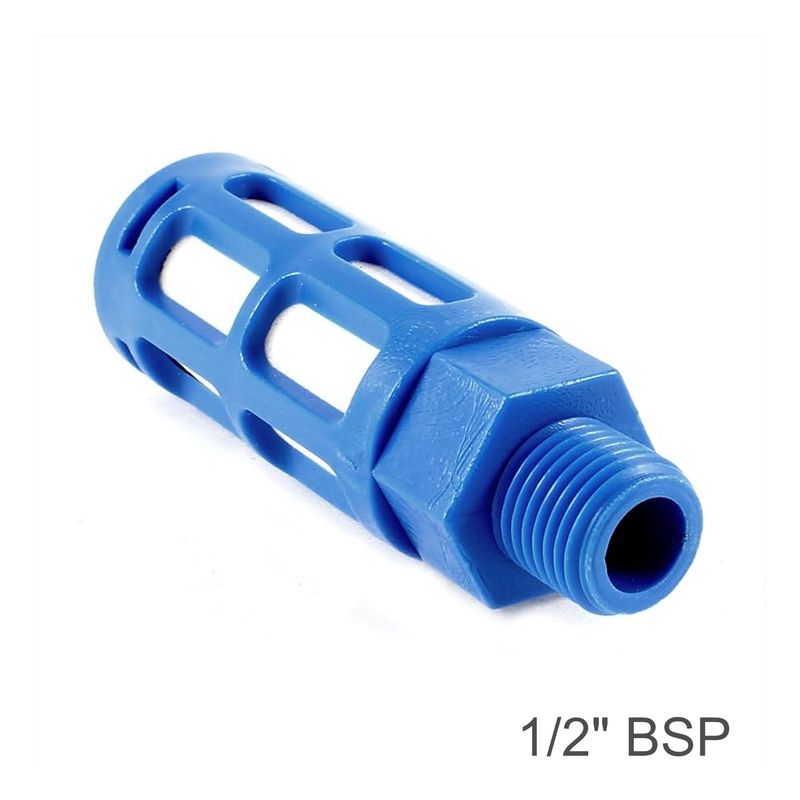 PLASTIC BREATHER SILENCER 1/2&#39; M BLUE