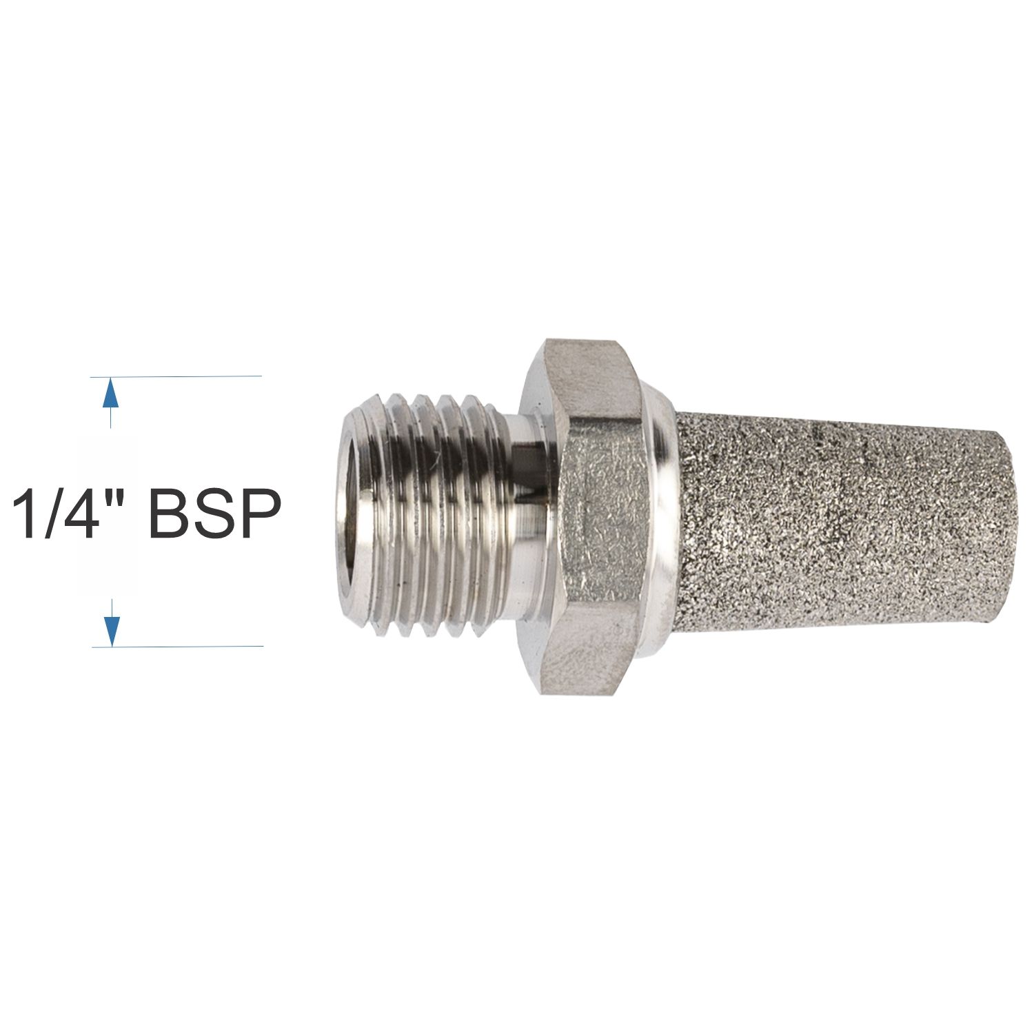 MUFFLER METAL CONICAL 1/4&#39; MALE