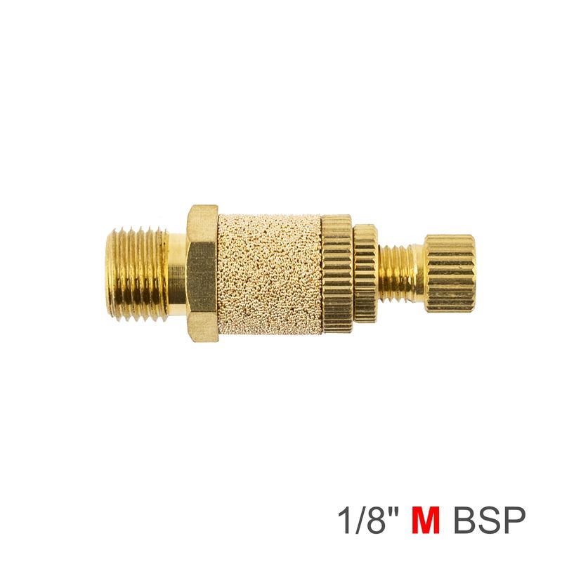 FLOW CONTROL SILENCER BRASS 1/8&#39; M