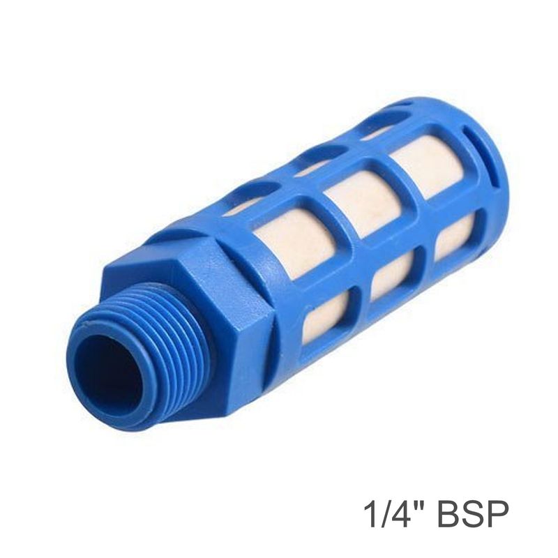 PLASTIC BREATHER SILENCER 1/4&#39; M BLUE