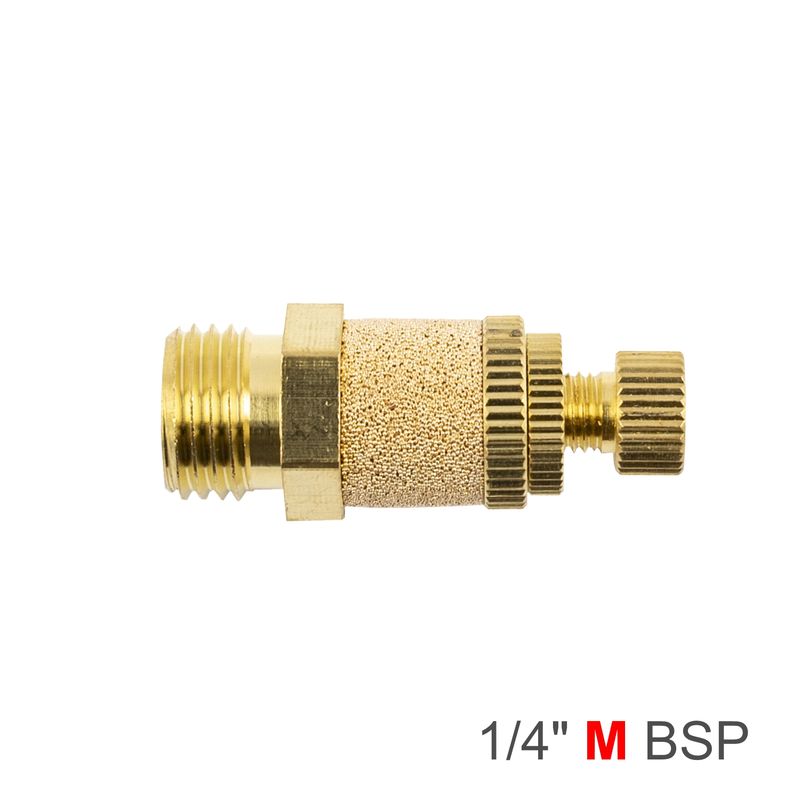 FLOW CONTROL SILENCER BRASS 1/4&#39; M