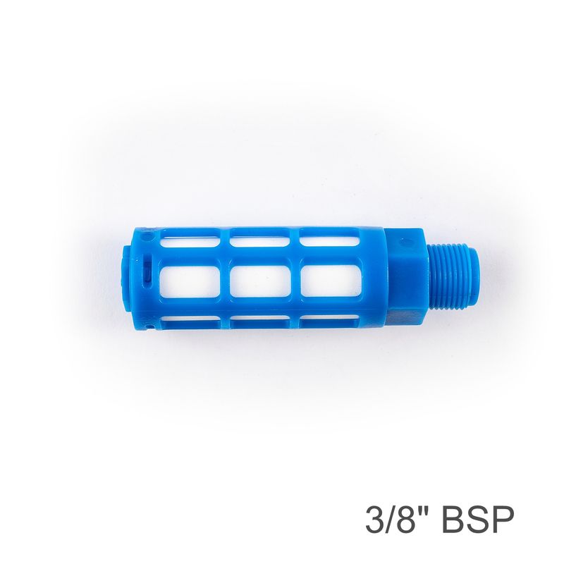 PLASTIC BREATHER SILENCER 3/8&#39; M BLUE