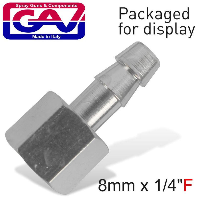 HOSE ADAPTOR 8MM X 1/4&#39;FEMALE PACKAGED